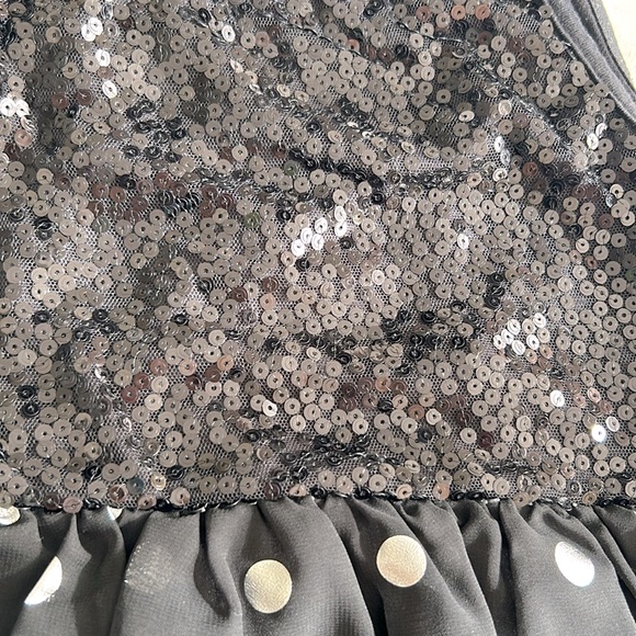 Justice Black Sequin Top Size 12 - Picture 2 of 4
